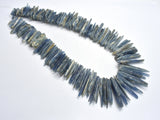 Blue Kyanite (7-12)x(16-48)mm Graduated Top Drilled Slice Stick-BeadBasic
