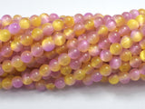 Selenite - Pink & Yellow, 6mm (6.5mm)-BeadBasic