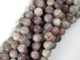 Lilac Jasper Beads, Pink Tourmaline Beads, 8mm Round Beads