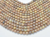 Mystic Coated Sunstone, 8mm Faceted Round Beads, AB Coated-BeadBasic