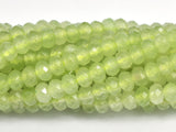 Jade - Light Green 3x4mm Faceted Rondelle, 14 Inch-BeadBasic