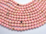 Shell Howlite-Pink, with Trochus Shell, 8mm (8.5mm)-BeadBasic