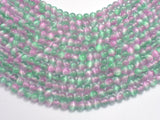 Selenite - Green & Purple, 6mm (6.5mm)-BeadBasic