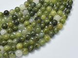 Green Line Quartz Beads, 8mm, Round-BeadBasic