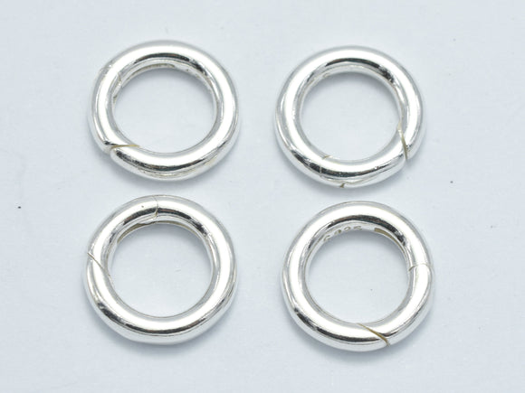 1pc 925 Sterling Silver Round Clasp, Spring Gate Round Clasp, 12mm-BeadBasic