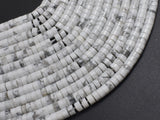White Howlite, 2x4mm, Heishi Disc-BeadBasic