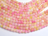 Matte Jade - Pink & Yellow, 6mm Round-BeadBasic