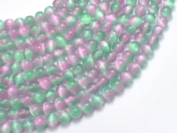 Selenite - Green & Purple, 6mm (6.5mm)-BeadBasic