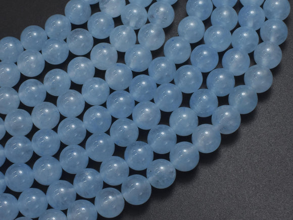 Jade - Aqua Blue, 8mm Round-BeadBasic