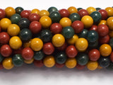 Alashan Agate-Green / Yellow / Red, 8mm-BeadBasic