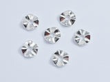 4pcs 925 Sterling Silver Beads, 7mm Wavy Coin-BeadBasic