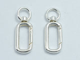 1pc 925 Sterling Silver Swivel Clasp, Spring Gate Rectangle Clasp 21x7.5mm-BeadBasic