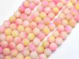 Matte Jade - Pink & Yellow, 8mm Round-BeadBasic