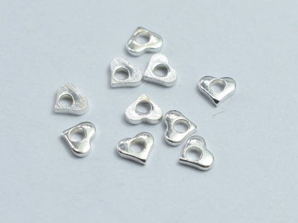 Approx. 50pcs 925 Sterling Silver Heart Spacer, 3x2.6mm-BeadBasic