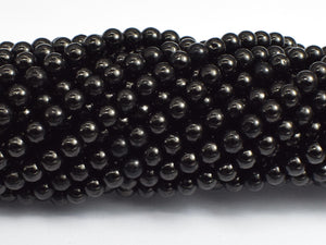 Jet Gemstone, 4mm (4.7mm) Round