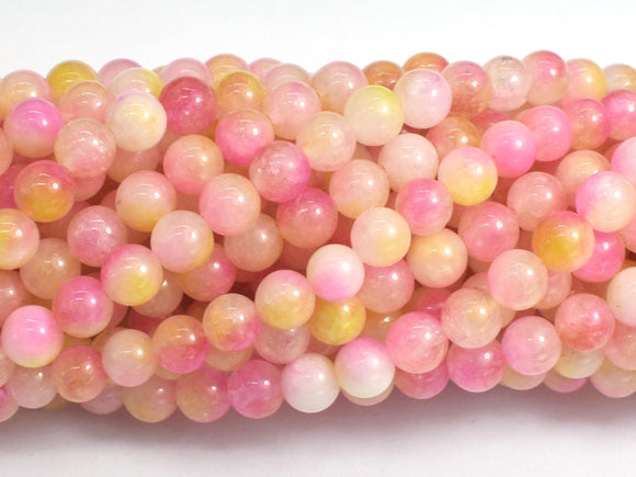 Jade - Pink & Yellow, 6mm Round-BeadBasic