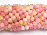 Jade - Pink & Yellow, 6mm Round-BeadBasic