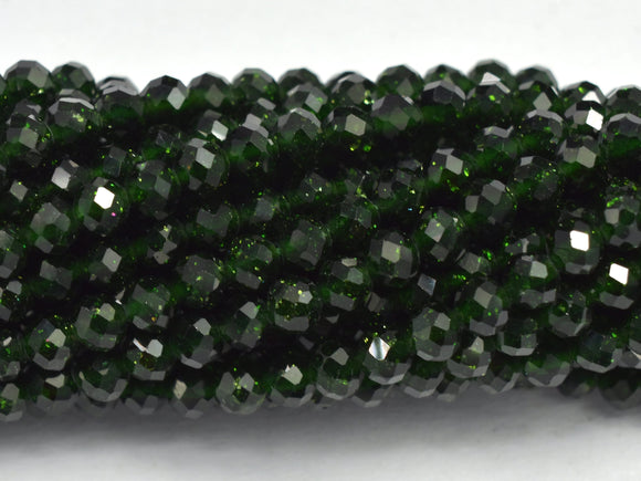 Green Goldstone 3.2mm Micro Faceted Round-BeadBasic