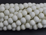 White Lava Beads, 8mm Round Beads, 15 Inch-BeadBasic