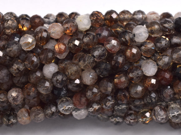 Rutilated Quartz, 3mm (3.4mm) Micro Faceted Round