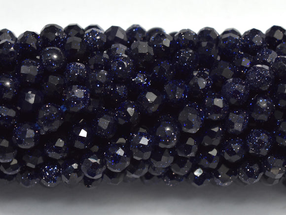 Blue Goldstone, 3mm Micro Faceted Round