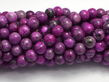 Gray Picture Jasper - Purple, 8mm (8.5mm)-BeadBasic