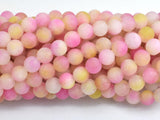 Matte Jade - Pink & Yellow, 6mm Round-BeadBasic
