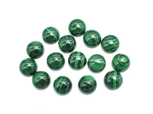 Genuine Malachite Cabochon, 10mm Coin, 1piece-BeadBasic