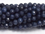 Blue Sapphire, 4mm(4.5mm) Micro Faceted Round-BeadBasic