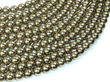 Hematite Beads-Light Gold, 8mm Round Beads