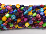 Mother of Pearl Beads, MOP, Multi Color 6-9mm Nugget-BeadBasic