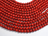 Red Howlite Beads, 8mm Round Beads