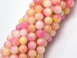 Jade - Pink & Yellow, 8mm Round-BeadBasic