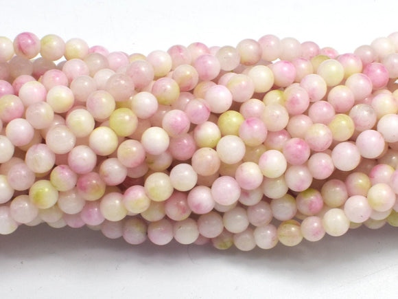 Jade - Pink & White, 4mm (4.5mm)-BeadBasic