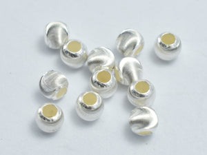 20pcs Cat's Eye 925 Sterling Silver Beads, 3mm Round Beads-BeadBasic