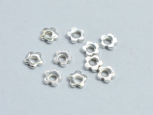 Approx. 50pcs 925 Sterling Silver Flower Spacer, 3x3mm-BeadBasic