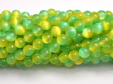 Selenite - Green & Yellow, 8mm (8.5mm)-BeadBasic