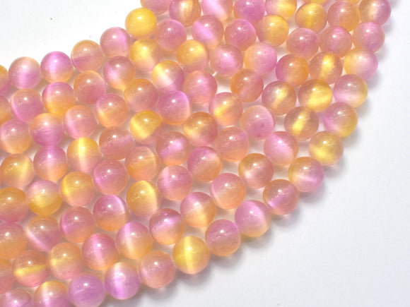 Selenite - Pink & Yellow, 8mm (8.5mm)-BeadBasic