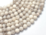 White Crazy Lace Agate 8mm Round Beads, 15 Inch-BeadBasic