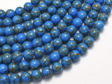 Howlite Turquoise - Blue with Gold Line, 8mm (8.3mm)-BeadBasic