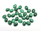 Genuine Malachite Cabochon, 7x9mm Oval, 2pieces-BeadBasic