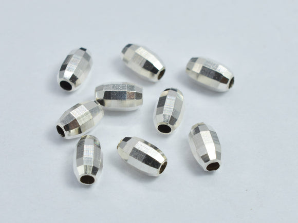 10pcs 925 Sterling Silver 3x5mm Faceted Rice Beads-BeadBasic