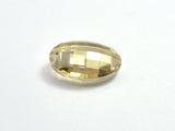 Crystal Glass 23x32mm Faceted Oval Pendant, Yellow, 1piece-BeadBasic