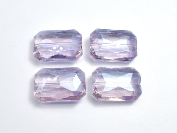 Crystal Glass 18x26mm Faceted Rectangle Beads, Lavender, 2pieces-BeadBasic