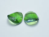 Crystal Glass 28mm Twisted Faceted Coin Beads, Green, 2pieces-BeadBasic