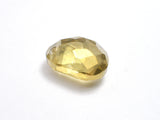 Crystal Glass 22x27mm Faceted Free Form Pendant, Yellow, 1piece-BeadBasic