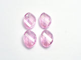 Crystal Glass 13x18mm Twisted Faceted Oval Beads, Pink, 4pieces-BeadBasic