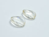 Crystal Glass 13x18mm Twisted Faceted Oval Beads, Light Champagne, 4pieces-BeadBasic