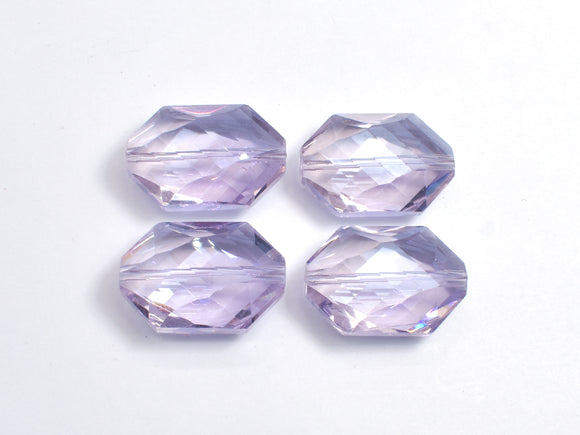 Crystal Glass 17x25mm Faceted Irregular Hexagon Beads, Lavender, 2pieces-BeadBasic