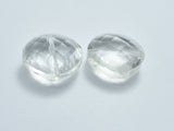 Crystal Glass 20x20mm Faceted Diamond Beads, Clear, 2pieces-BeadBasic
